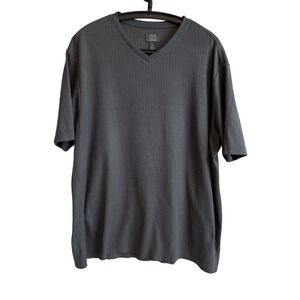 Joseph Abboud Mens Gray Short Sleeve Pullover Shirt Sz XXL Ribbed Casual Office